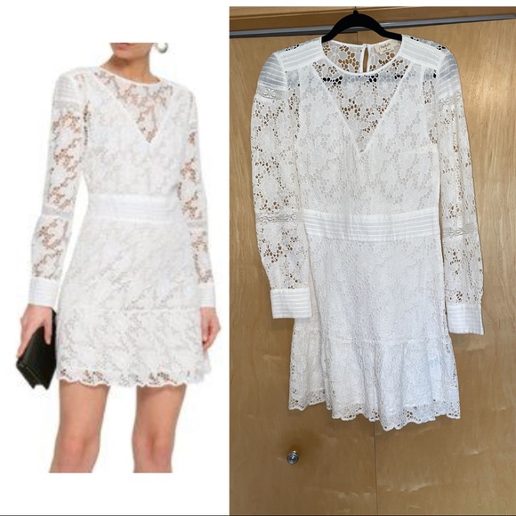 ba&sh Dresses & Skirts - BA&SH Woman Aphrodite Broderie Anglaise Cotton Mini Dress Ecru